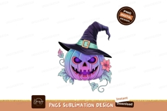 Spooky witch pumpkin with flower halloween Product Image 1
