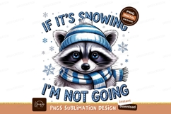 Winter Raccoon No Going Out Illustration PNG Product Image 1