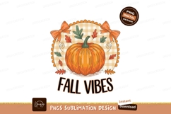 Orange pumpkin leaves bows fall vibes autumn Product Image 1