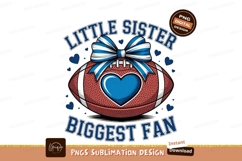 Little Sister Football Fan Sublimation Design PNG Product Image 1