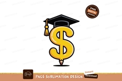 Golden dollar sign graduation cap pencil money education Product Image 1