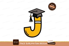 Yellow J letter graduation cap tassel Product Image 1