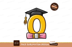 Yellow letter O graduation cap and bow tie tassel Product Image 1