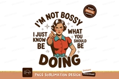 Confident woman pointing finger with text retro Product Image 1