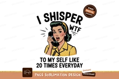 Woman talking on vintage phone surprised expression Product Image 1