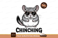 Cartoon Chinchilla Wearing Sunglasses Sublimation Png Product Image 1