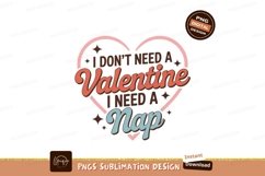 Valentine Nap Heart Text Design lettering typography Product Image 1