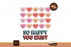 Smiley hearts pattern with text pink orange Product Image 1