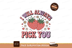 Strawberry hearts smiley flowers text image Product Image 1