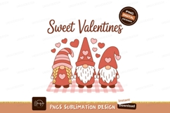Three gnomes hearts sweet valentines pink Product Image 1