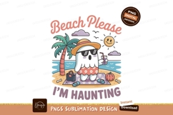Ghost enjoying beach vacation palm Product Image 1