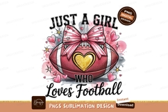 Girl Loves Football Sublimation png Product Image 1