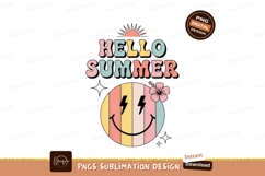 Retro smiley sun hello summer flower Product Image 1
