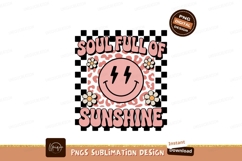 Smiley face with lightning bolts and flowers image Product Image 1