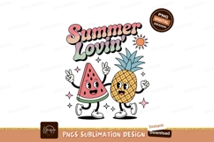 Retro summer fruits happy vibe watermelon pineapple Product Image 1