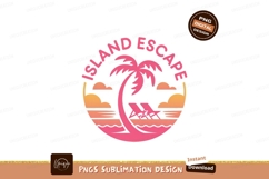 Format: Title: Island Escape Beach Scene palm tree Product Image 1