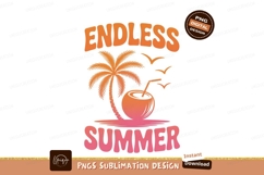 Tropical Palm Coconut Drink Sunset Birds image Product Image 1
