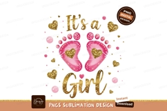 Its A Girl Baby Shower Design PNG Product Image 1