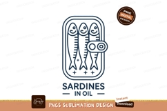 Sardines in oil tin illustration fish food Product Image 1