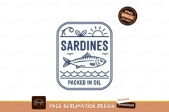 Sardines packed in oil fish emblem waves Product Image 1