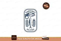 Sardines and olives tin design fish food Product Image 1