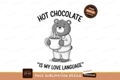 Cozy bear enjoying hot chocolate pajamas Product Image 1