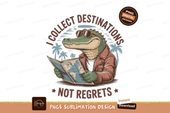 Crocodile reading map wearing sunglasses and jacket Product Image 1