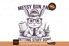 Bunny wearing glasses and tie clipboard pencil Product Image 1