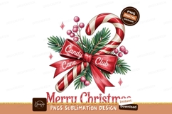 Candy Cane Club Merry Christmas Design PNG Product Image 1