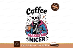 Skeleton holding coffee cup with colorful accents drink Product Image 1