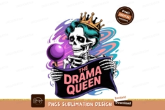 Skeleton drama queen with crown and lollipop purple Product Image 1