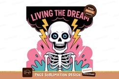 Skeleton with blue eyes and lightning skull yellow Product Image 1