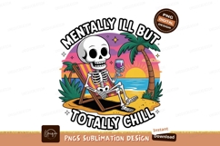 Skeleton relaxing beach drink sunset palm Product Image 1