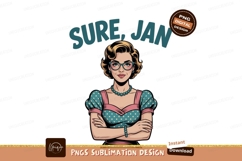 Woman with glasses and polka dot dress image Product Image 1
