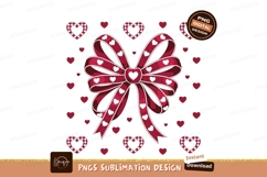 Elegant Ribbon Hearts Design Sublimation Png Product Image 1
