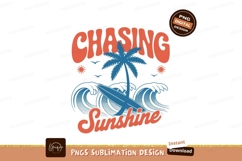 Chasing Sunshine Palm Tree Surfboard Waves beach summer Product Image 1