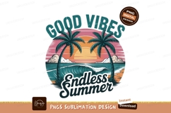 Tropical sunset beach palm trees ocean wave waves palms Product Image 1