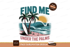 Tropical beach surf sunset palms ocean wave Product Image 1