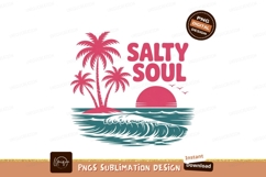 Salty Soul Tropical Sunset Palms ocean waves Product Image 1