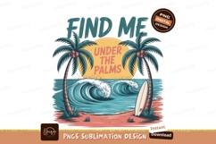 Tropical Beach Scene With Palm Trees And Waves ocean Product Image 1