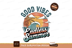 Tropical sunset ocean wave palm tree image Product Image 1