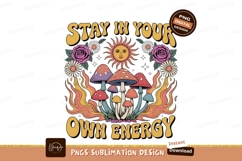 Psychedelic Sun Mushroom Flower Flame Art image Product Image 1