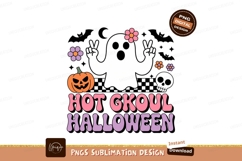 Groovy Ghost Pumpkin Skull Halloween Flowers image Product Image 1