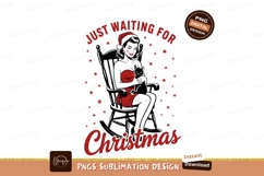 Festive waiting woman red stars christmas Product Image 1