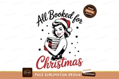 Festive book lover with santa hat Christmas books Product Image 1