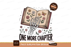 Skeleton hand reaching for book with flowers and butterfly Product Image 1