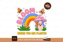 Pink mushroom rainbow butterflies flowers butterfly Product Image 1