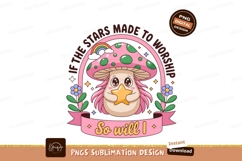 Cute mushroom character holding star with rainbow image Product Image 1
