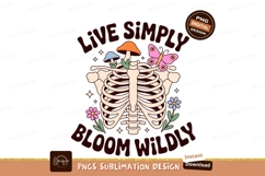 Skeleton butterfly mushrooms flowers text image Product Image 1