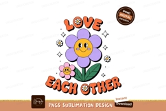 Groovy flowers and text retro love Product Image 1